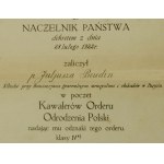 Diplom o udělení Kříže řádu Polonia Restituta 1922 (501)