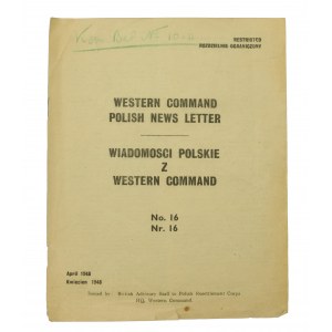 PSZ, Polnische Nachrichten vom Westkommando. Nr. 16. April 1948 (411).