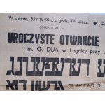 Afisz otwarcie Żydowskiego Domu Ludowego w Legnicy 1948 r. (46)