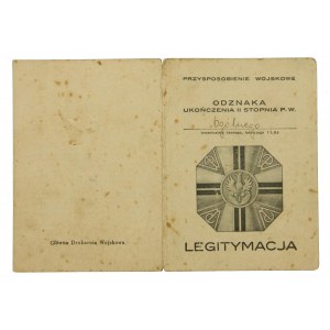 Legitymacja odznaki II Stopnia Przysposobienia Wojskowego, 64 Pułk Piechoty, Grudziądz 1937 r.(305)