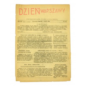 Dzień Warszawy, polska gazeta konspiracyjna, nr 614, 1 lipca 1943 r (955)
