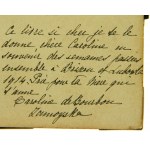 Karolina de Bourbon Andrzejowa Zamoyska dedykacja w modlitewniku z 1914 r.(510)