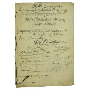Józef Piłsudski, Resolution der Mitarbeiter von P.Z.Inż, Ursus Works, 1930 (613)