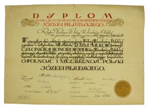 Józef Piłsudski, dyplom Członka Honorowego Wolnej Wszechnicy Polskiej, 1919 r. (615)