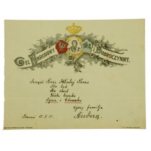 Vlastenecký telegram Tadeusze Kościuszka Pro národní a dobročinné účely, 1930(858)