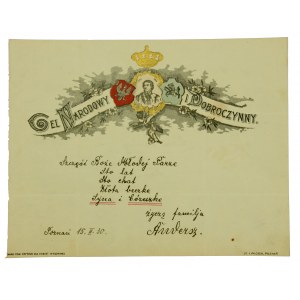 Telegram patriotyczny Na Cel Narodowy i Dobroczynny Tadeusz Kościuszko, 1930 r.(858)