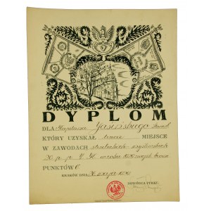 Dyplom - zawody strzeleckie 20 pułk piechoty, Kraków, 1929 r. (242)