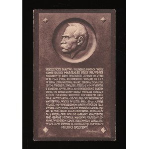 Postkarte von Józef Piłsudski auf einer Plakette (631)
