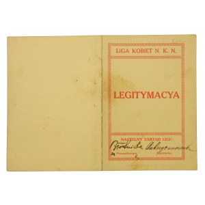 Legitymacja Liga Kobiet N.K.N. w Krakowie (249)