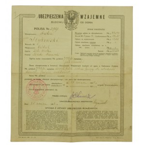 Mutual Insurance Policy, Minsk Mazowiecki 1918. (270)