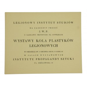 Invitation to the Exhibition of the Legionary Artists' Circle, Warsaw 1933 (274)