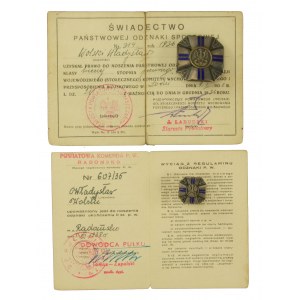 II RP, Odznaka Przysposobienie Wojskowe Ogólne. Kurs II stopnia wraz z miniaturą i legitymacjami (171)