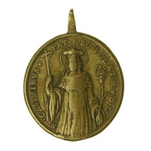 St. Casimir Jagiellonian patron saint of Poland and Lithuania medal, 18th century (211)