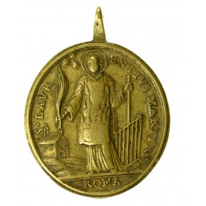 St. Casimir Jagiellonian patron saint of Poland and Lithuania medal, 18th century (211)