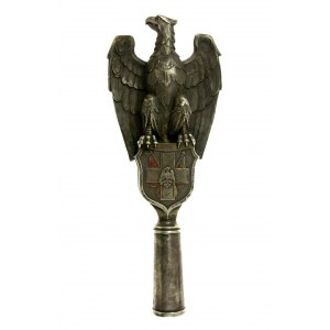 Eagle spearhead of the banner of the ZBOWiD organization. Silver. (14)
