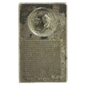 MP (16 x 27 mm) Józef Piłsudski (Aumiller) plaque. SILVER - small - rare (526).