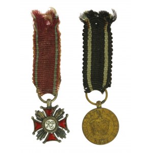 Srebrny Krzyż Zasługi i Medal za Odrę, Nysę i Bałtyk. Dwie miniatury 1946 r. (556)