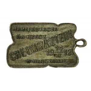 II RP, Medalik Manifestacja na rzecz Chełmszczyzny 14 II 1918 w Warszawie (562)