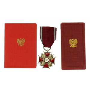 Kommunistische Partei der Volksrepublik Polen, Silbernes Verdienstkreuz der Volksrepublik Polen, zusammen mit Urkunde 1956 (574)