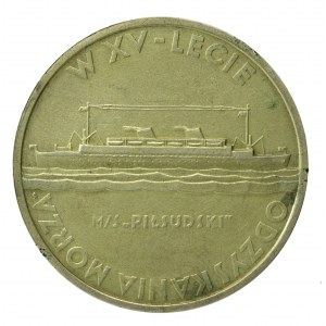 Medal SREBRO Liga Morska i Kolonialna XV lecie Odzyskania Morza - M/S Piłsudski (577)