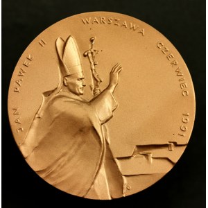 Medaille zum Gedenken an den 200. Jahrestag der Verfassung vom 3. Mai und die 4. Pilgerreise von Papst Johannes Paul II. nach Polen 1991 (250)