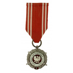 Volksrepublik Polen, Medaille für die Streitkräfte im Dienste des Vaterlandes, (V). Erste Fassung. Silber (752)