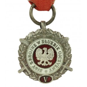 Poľská ľudová republika, medaila Ozbrojené sily v službách vlasti, (V). Prvá verzia. Strieborná (752)