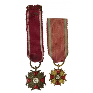 II RP, Verdienstkreuz Miniaturensatz. Insgesamt 2 Stück. (764)