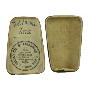 Österreichisch-ungarisches, militärisches Jubiläumskreuz 1848-1908 mit Schachtel aus Lemberg (778)