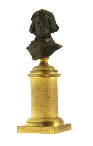 Bust of Adam Mickiewicz, bronze by Lopienski Brothers (256)