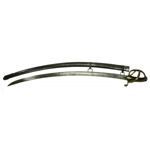 French saber model AN XI, officer's saber, in scabbard. Decor (263)