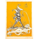 Salvador Dalí (1904-1989), Bez názvu (žltá kompozícia), z farebného cyklu: Hravé sny Pantagruela