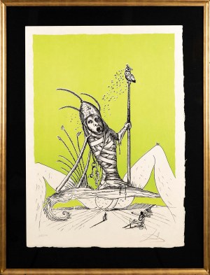 Salvador Dalí (1904-1989), Bez tytułu (kompozycja zielona), z barwnego cyklu: Zabawne sny Pantagruela