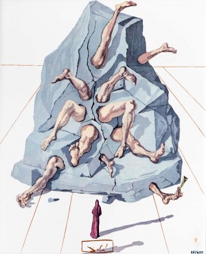 Salvador Dalí (1904-1989), Piekło, Pieśń XIX (Świętokupcy), z cyklu: Boska Komedia, 1963