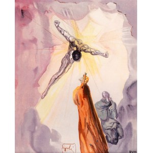 Salvador Dalí (1904-1989), Raj, Pieśń XIV (Objawienie Chrystusa), z cyklu: Boska Komedia, 1963