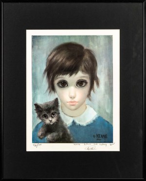 Margaret Keane, właśc. Peggy Doris Hawkins (1927 -2022), Dziewczynka i jej kot, z serii: Tommorrow’s Masters Series, 1965