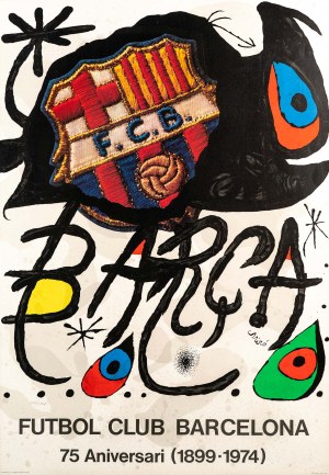 Joan Miró (1893-1983), Barca. Plakat z okazji 75. rocznicy FC Barcelony, 1974