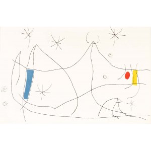 Joan Miró (1893-1983), Kompozycja dwustronna, ilustracja do książki „L'Issue Dérobée” (Jacques Dupin), 1974