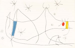 Joan Miró (1893-1983), Kompozycja dwustronna, ilustracja do książki „L'Issue Dérobée” (Jacques Dupin), 1974