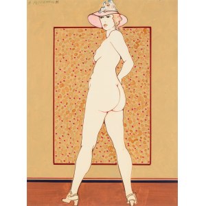Henryk Plóciennik (1933 - 2020), Nude in a Hat.