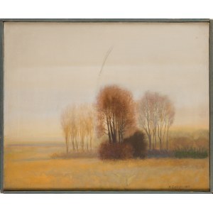 Halina EYSYMONT (geb. 1932), Landschaft mit einer Baumgruppe