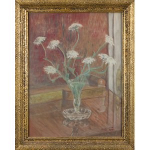 Painter unspecified, Polish, monogrammed MG (20th century), Flowers in a crystal vase, 1961