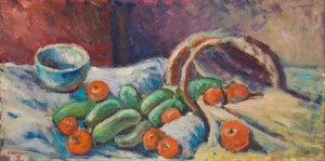 Hanna SOSINOWICZ (1919 - 1989), Martwa natura z pomidorami i ogórkami, 1975