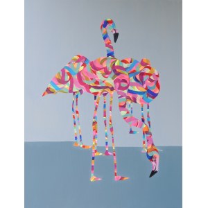 Pawel DĄBROWSKI (b. 1974), Rainbow flamingos, 2022