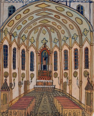 Nikifor Krynicki (1895 Krynica - 1968 Folusz), Wnętrze kościoła, lata 20. XX w.