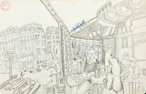 Edward Dwurnik (1943 Radzymin - 2018 Warszawa), Le Dôme Café z cyklu 
