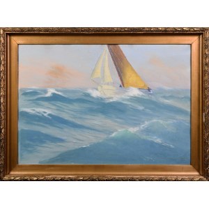 Soter JAXA-MAŁACHOWSKI (1867-1952), Loď na mori, 1936