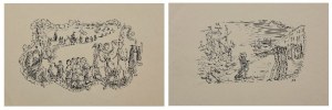Antoni UNIECHOWSKI (1903-1976), Sceny z wojskiem - 2 rysunki
