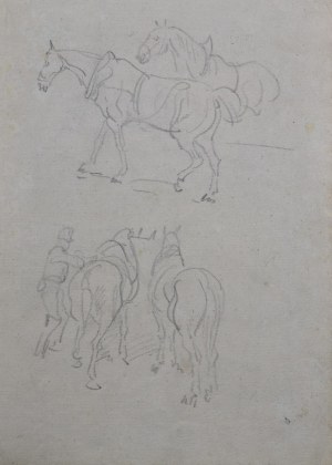 Piotr MICHAŁOWSKI (1800-1855), Konie - szkic