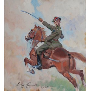 Jerzy KOSSAK (1886-1955), Lancer na koni, 1947